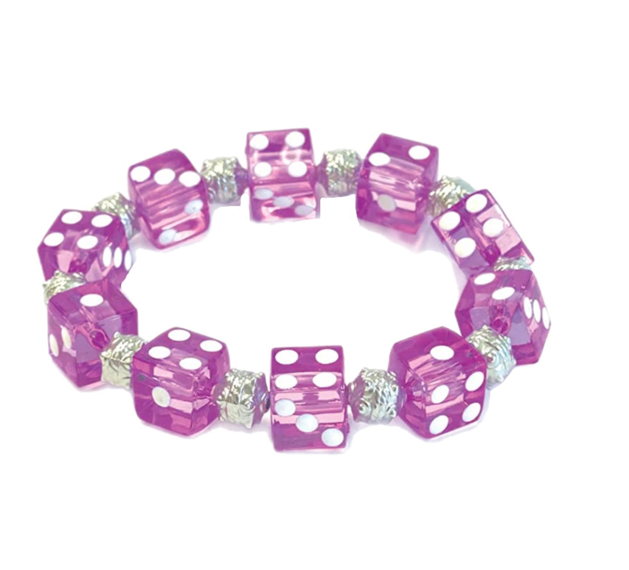 Trendy Dice Beads Bracelet Acrylic Funny Game Lucky Dice Stretch Bracelets  